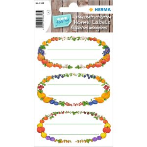 Adhesive canning labels "Fruit Wreath" - 4 sheets