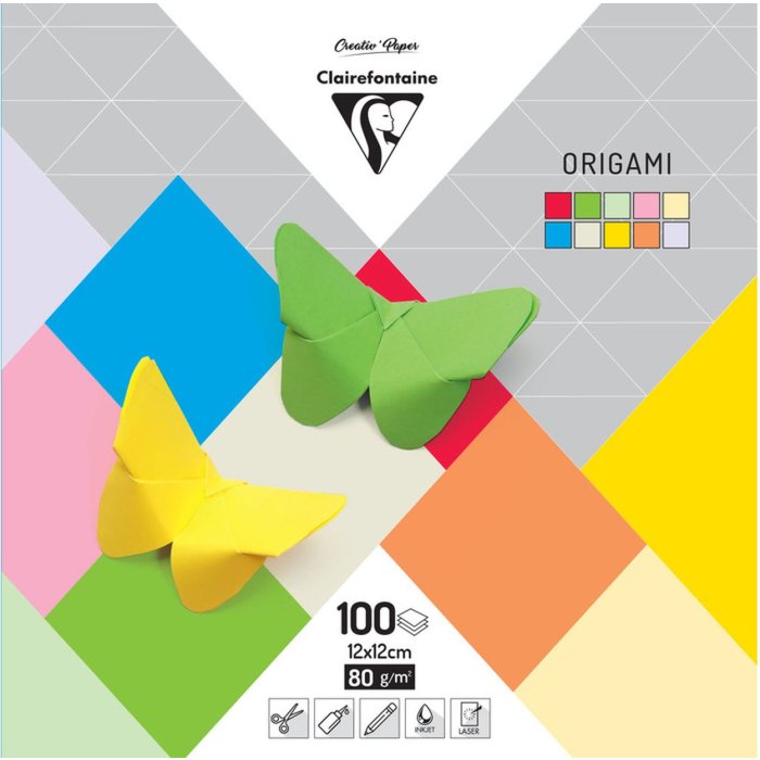 Folder origami paper, PaperTouch, 12x12cm, 100 sheets, 80g