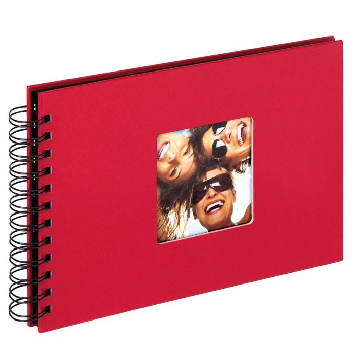 Walther spiral album FUN red 23x17 cm 40 black sides