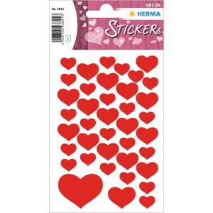 HERMA decorative labels "Red Hearts" - DECOR