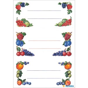 Colourful adhesive canning labels "Fruit" - 4...