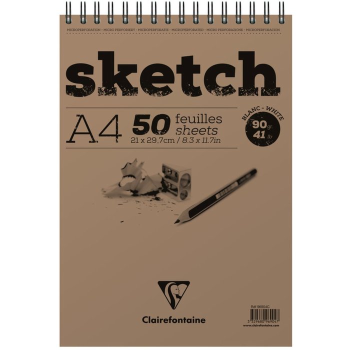 Sketchpad SKETCH paper, DIN A4 21x29,7cm, 50 sheets, 90g