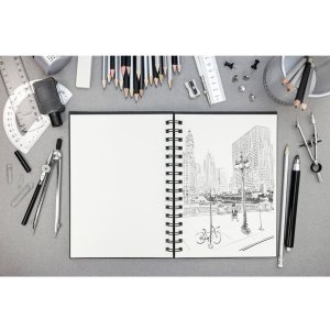 Sketchbook square Goldline, 10x10cm, 140g - Black