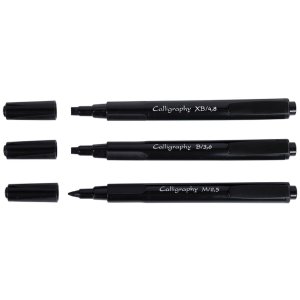 3 Calligraphy felt-tip pens black