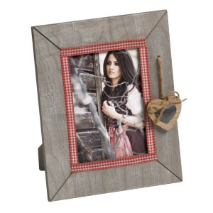 Portrait frame BAVARIAN HEART 13x18 cm red - white