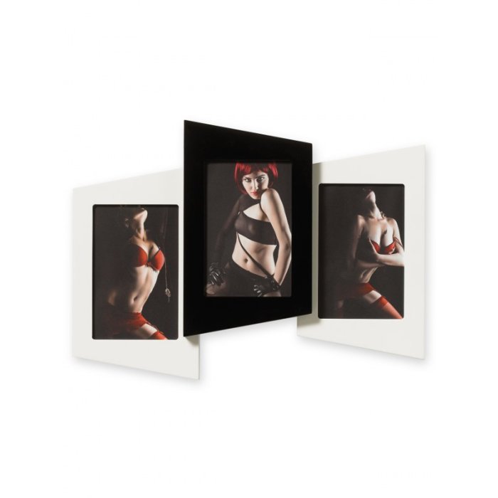 Gallery frames Skin 3x 10x15 cm, black - white, vertical