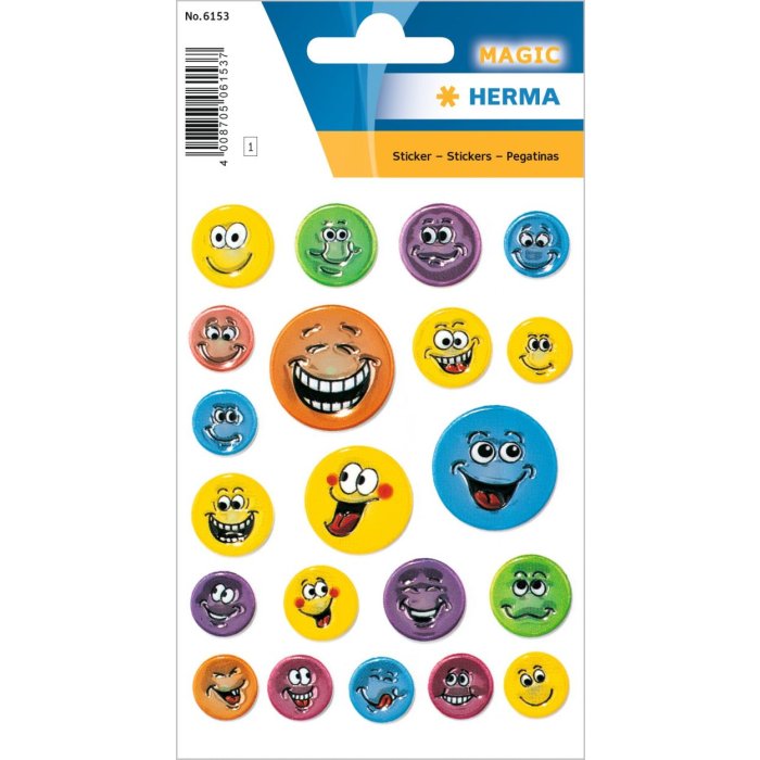 HERMA decorative labels "Smileys" - embossed