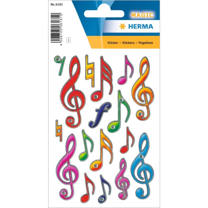 HERMA decorative labels "Musical Notes" - with jewels