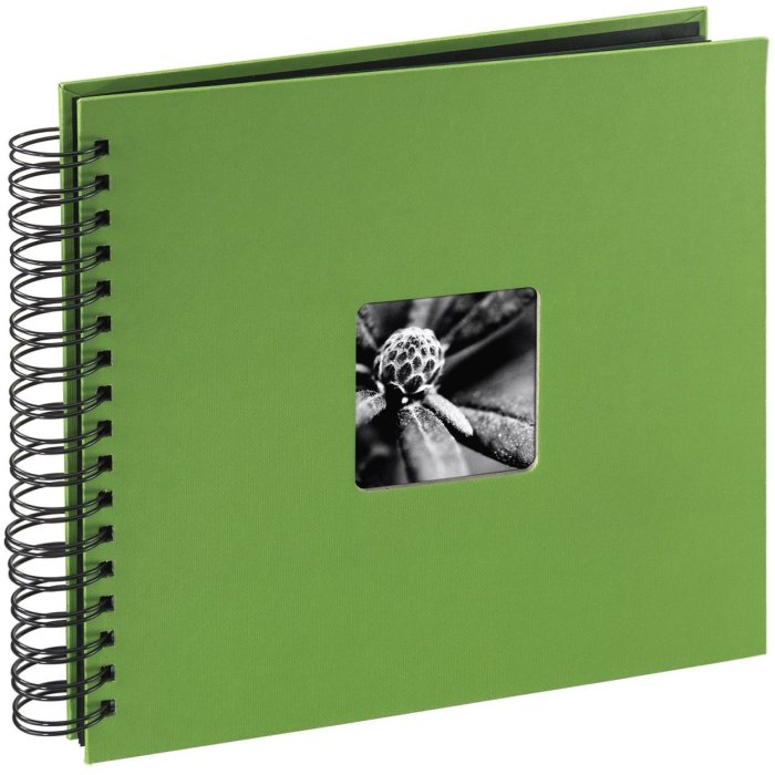 Fine Art Spiralbound Album, 28 x 24 cm, 50 black pages, apple-green