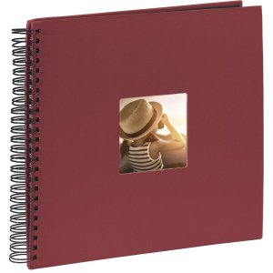 Fine Art Spiralbound Album, 36 x 32 cm, 50 black pages, burgundy