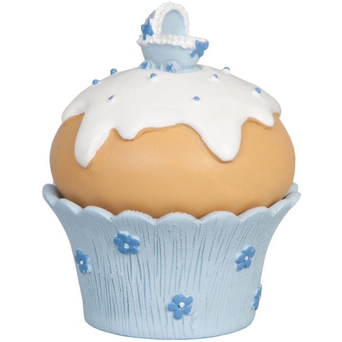 Decoration Muffin blue Ø 7x9 cm to birth