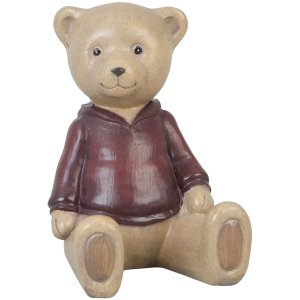 Decorative figure Bear sitting red 8x6x9 cm