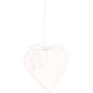 Wooden heart to hang 13x13 cm white