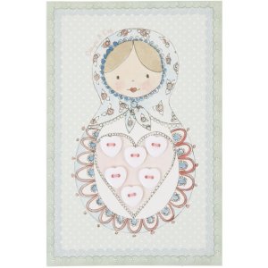 baby girl card with sequins 10x15 cm