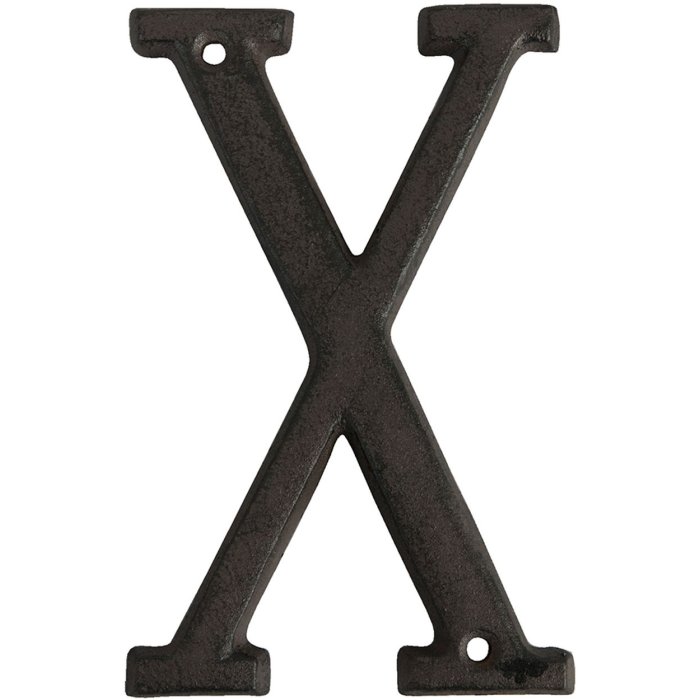 Letter X in cast iron 13 cm