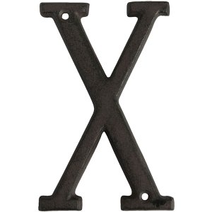 Letter X in cast iron 13 cm