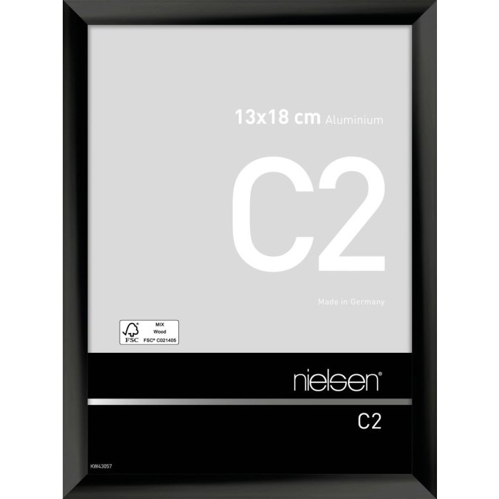 Nielse alu frame C2 Jet Polished Black 13x18 cm