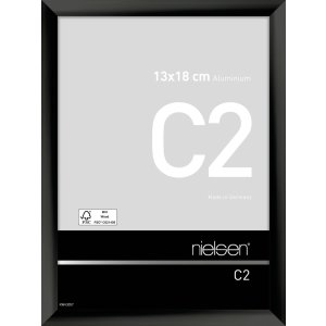 Nielse alu frame C2 Jet Polished Black 13x18 cm