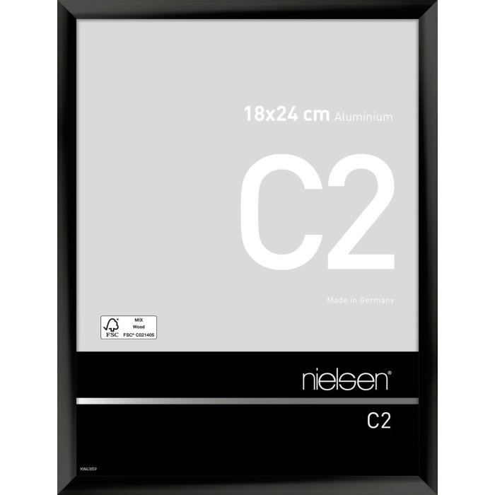 Nielse alu frame C2 Jet Polished Black 18x24 cm