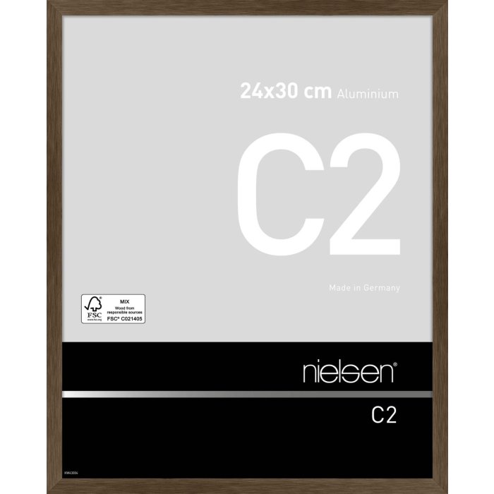 Nielse alu frame C2 Soft Frosted Walnut 24x30 cm