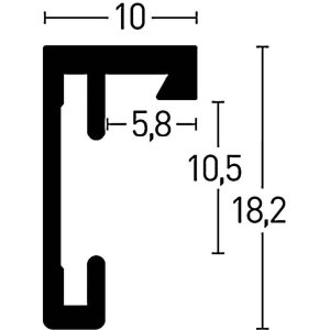 Nielse alu frame C2 Soft Black Matt 40x50 cm