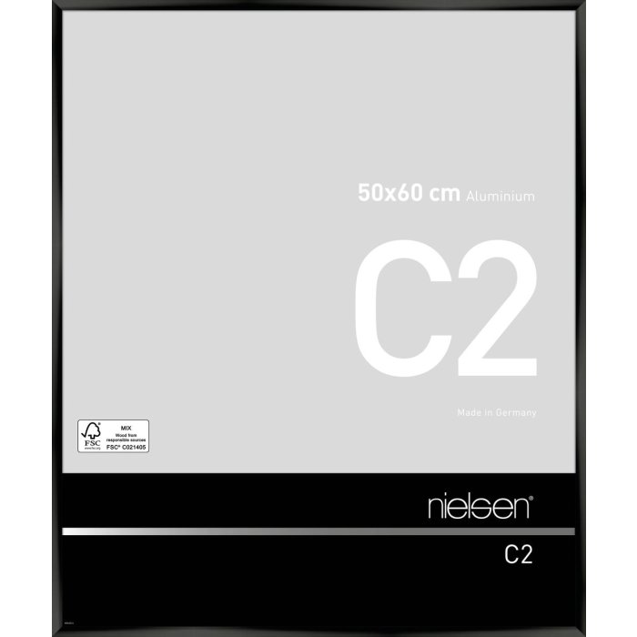 Nielse alu frame C2 Jet Polished Black 50x60 cm