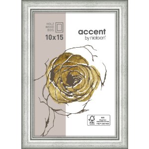 Ascot wooden frame 10x15 cm silver