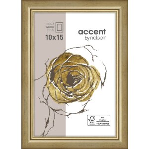 Ascot wooden frame 10x15 cm gold