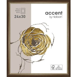 Ascot wooden frame 18x24 cm dark brown - gold