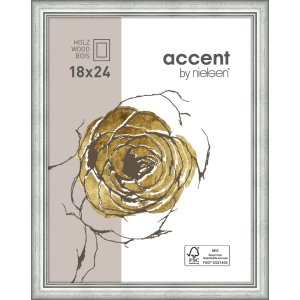 Ascot wooden frame 30x40 cm silver