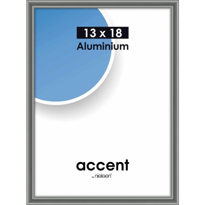 Accent aluminium frame 13x18 cm  steel glossy