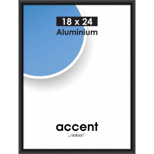 Accent aluminium frame 18x24 cm  black mat