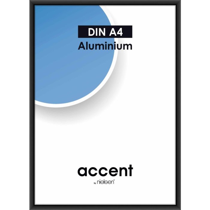 Accent aluminium frame 21x29,7 cm black mat