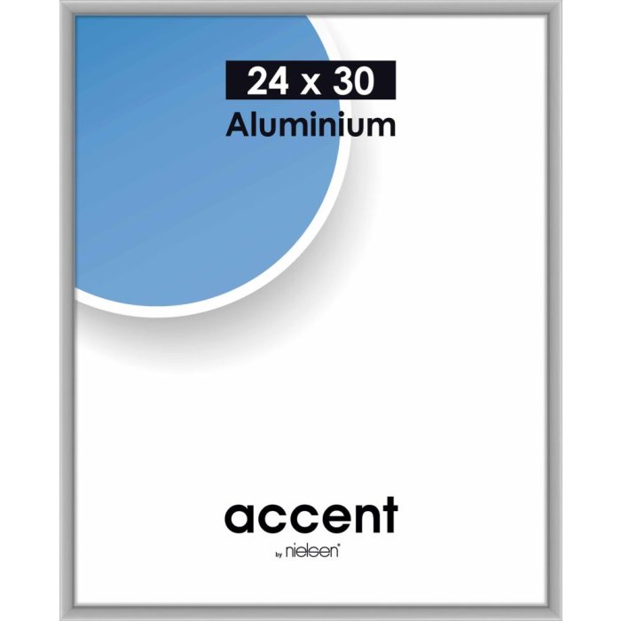 Accent aluminium frame 24x30 cm  silver mat