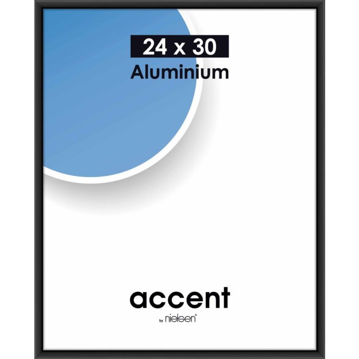 Accent aluminium frame 24x30 cm  black mat