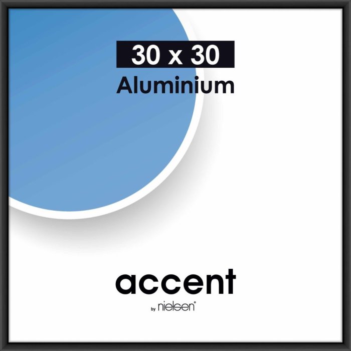 Accent aluminium frame 30x30 cm  black mat