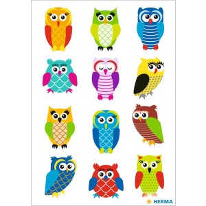 HERMA Sticker MARIC owls, foil glittery