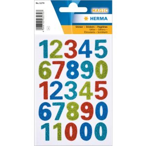 HERMA Sticker MAGIC numbers, glittery