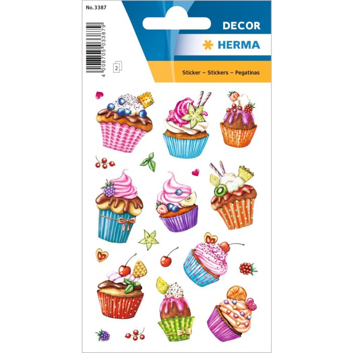 HERMA DECOR cupcakes, foil glittery