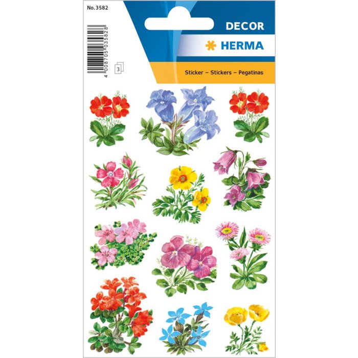 HERMA Decorative labels DECOR mountain flowers 3 sheets