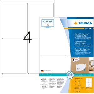 HERMA Labels white Movables/removable 99,1x139 A4 400 pcs.