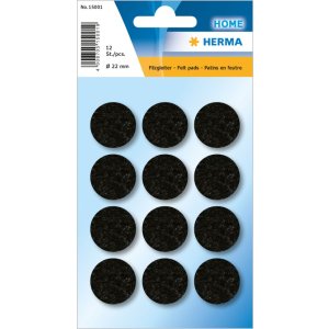 HERMA Protectiv feltpads black Ø 22 mm