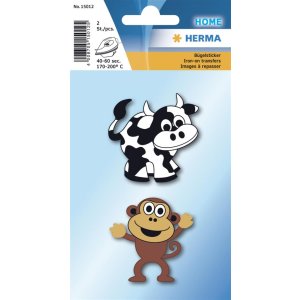 HERMA Iron on sticker cow + monkey