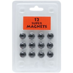 Blister pack 12 magnets black