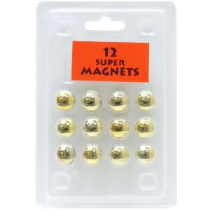 Blister pack 12 magnets gold