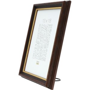 Deknudt Wooden Frame S406 walnut 9x13 cm gold edge