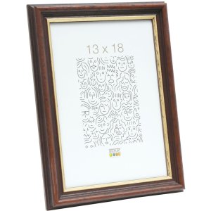 Deknudt Wooden Frame S406 Walnut 10x15 cm Gold Edge