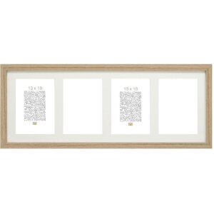 Wooden gallery frame S66KB4 beige 4 photos 10x15 cm