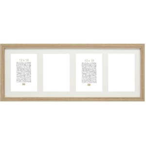 Wooden gallery frame S66KB4 beige 4 photos 13x18 cm