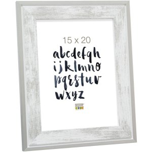 Deknudt wooden frame S43RE 10x15 cm white - silver edge